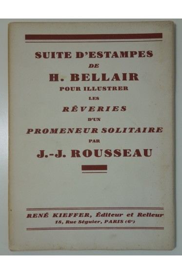 Suite d'estampes de H. Bellair pour illustrer les rêveries d'un promeneur solitaire par J.-J. Rousseau