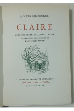 Claire. Illustrations en couleurs de Berthold Mahn