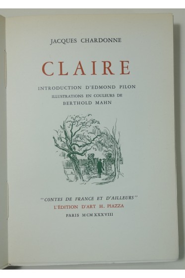 Claire. Illustrations en couleurs de Berthold Mahn