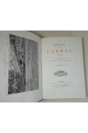 Fouilles à Carnac (Morbihan), Les Bossenno et le Mont-Saint Michel. Planches en couleurs, édition originale, 1877