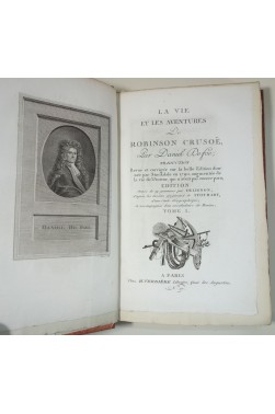 les aventures de Robinson Crusoë. 19 gravures par Delignon d'après Stothart. 3 tomes, 1800