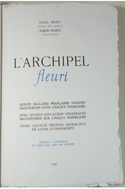 L'archipel fleuri. 15 ballades indites manuscrites et envoi de