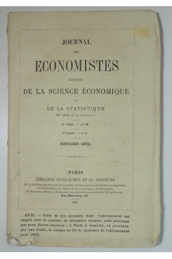 Journal des Economistes, 20 numéros de la 3ème série, Guillaumin 1873-1875