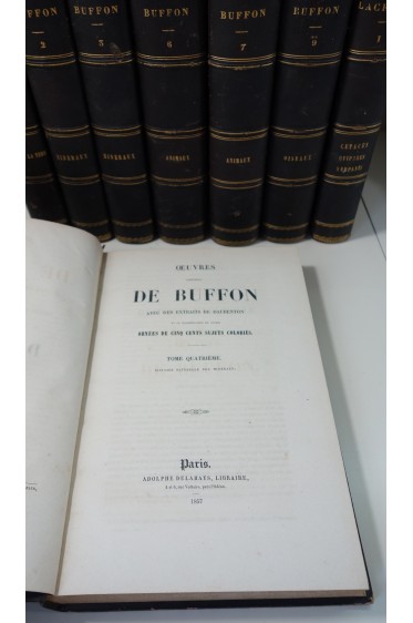 Oeuvres Complètes de Buffon : Minéraux, Animaux, Oiseaux. Planches coloriées, 7 vol. + 1 Lacépède