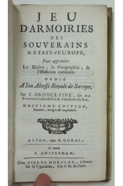 Jeu d'armoiries des souverains et Etats d'Europe, pour apprendre le blason, la géographie et l'histoire curieuse