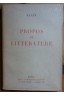 Propos de Littérature - Alain - Ed. P. Hartmann - 1942 -