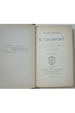 Oeuvres choisies de N. Chamfort 2/2 Préf. de Lescure - Jouaust, librairie des Bibliophiles 1892