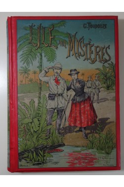 TOUDOUZE. L’île aux mystères - Cartonnage polychrome Souze, gravures, Lecène 1893