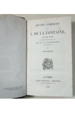 Oeuvres complètes de J. DE LA FONTAINE 2/2 - Notes de WALCKENAER - Lefèvre, 1838, RARE