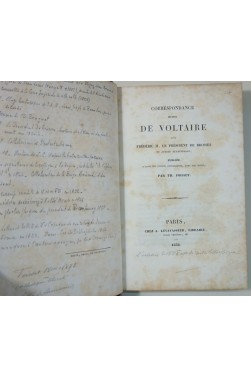 Correspondance inédite de Voltaire avec Frédéric II, le Président De Brosses - Levavasseur, 1836, RARE