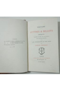 VOLTAIRE - KEATE. Lettres et billets inédits - 1887, Bibliophiles, JOUAUST - Numéroté