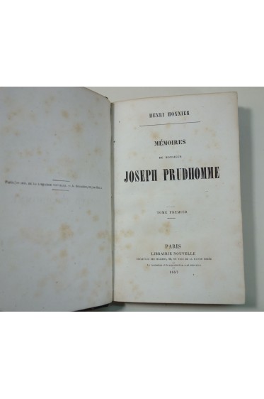 MONNIER. Mémoires de Joseph PRUDHOMME, 2/2 - 1857, édition originale, reliures