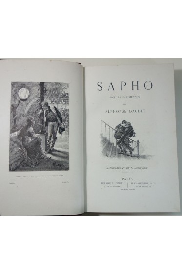 Alphonse DAUDET. SAPHO - moeurs parisiennes - illustrations de L. Montégut. Reliure