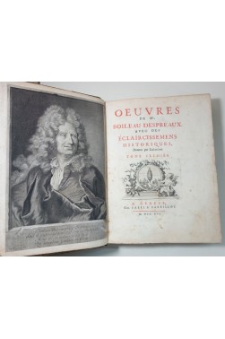 Oeuvres de BOILEAU DESPREAUX. 6 gravures CHEREAU + 2 portraits. 1716, in-4, Tome 1er