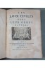 EO [ DOMAT ] Les LOIX CIVILES dans leur ordre naturel - 1689, COIGNARD. RARISSIME édition originale