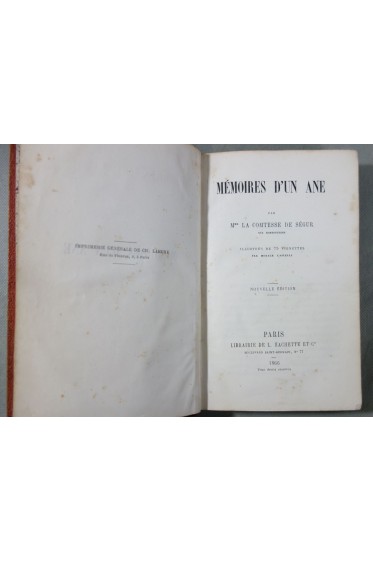 Comtesse de SEGUR. Mémoires d'un Ane, illustrations de Castelli - 1866, RARE