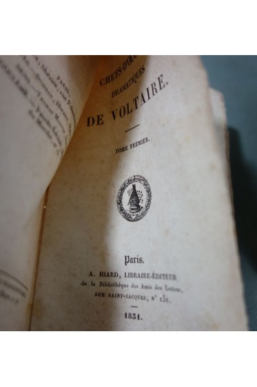 VOLTAIRE. Chefs-d'oeuvre dramatiques, Tomes 1 à 4 - 14 pièces. Hiard, 1831 - Alzire...