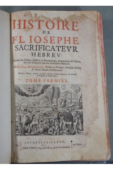 1656 - Histoire de FLAVIUS JOSEPHE - sacrificateur Hébreu. GENEBRARD, 2 tomes - Juifs