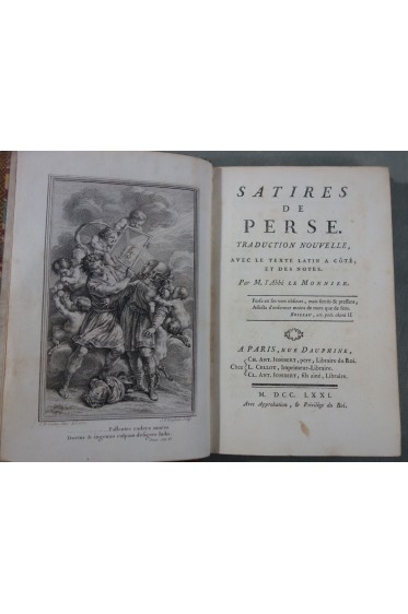 EO 1771 - Satires de PERSE, Traduction nouvelle par Le MONNIER. Latin-Français - RELIURE