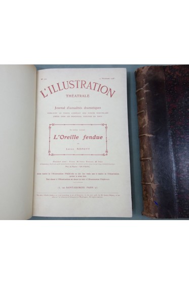 L'ILLUSTRATION THEATRALE - 2 volumes - 1908 et 1909. Recueil d'environ 30 pièces de théâtre