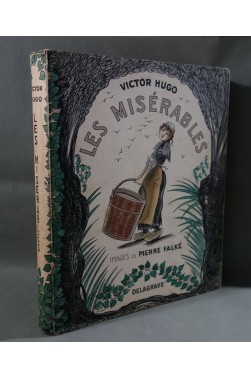 RARE Cartonnage illustré - HUGO. Les Misérables - images de Falké. DELAGRAVE 1939