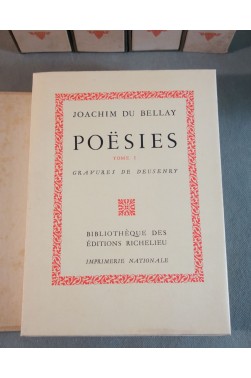 Joachim Du BELLAY. Poésies - 1 des 200 ex. sur LAFUMA ! 5 vol. Gravures de DEUSENRY - Richelieu