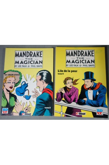 Mandrake The Magician - T3 La Cité De Cristal + T4 L'île De La Peur - By Lee Falk & Phil Davis - Glénat - 1981/1982 -