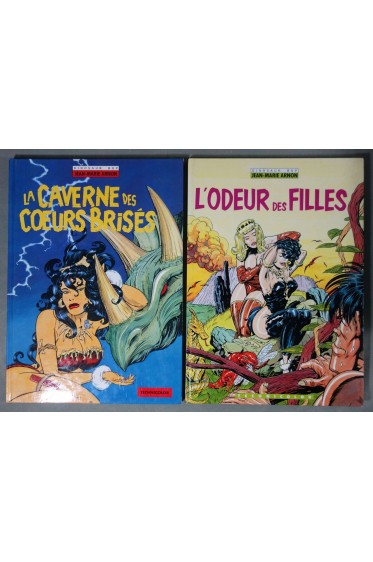 Lot Dinosaur Bop - T. 1 & 2 - L'odeur des filles + La caverne des coeurs brisés - J-M. Arnon - Ed. Technicolor, EO, 1989/1990 -