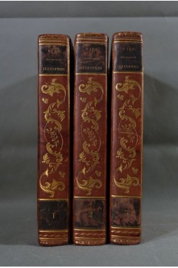 PLUTARQUE. Les Vies des Hommes illustres - 1838 - 3 tomes, COMPLET, belles RELIURES