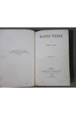 1858 - Maitre Pierre par Edmond ABOUT. Librairie Hachette, 2ème édition - RELIURE