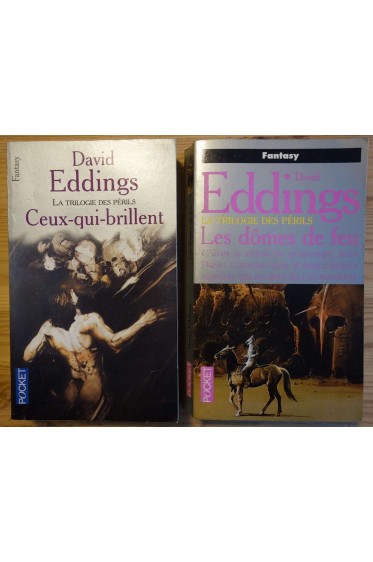 Lot D. Eddings - Trilogie des périls tomes 1 et 2 - Les dômes de feu + Ceux-qui-brillent - Pocket - Fantasy -