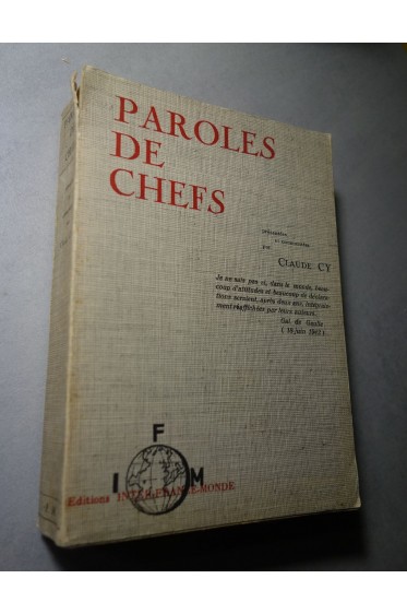 Paroles de chefs [Broché]