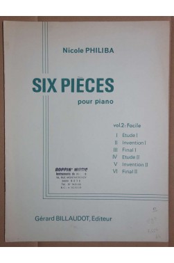 PHILIBA - SIX PIECES POUR PIANO VOL 2, Facile - Ed. Billaudot -