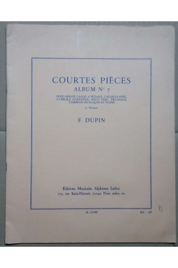 Courtes pièces, album n°7, François Dupin, Editions Leduc, Percussions et Piano -