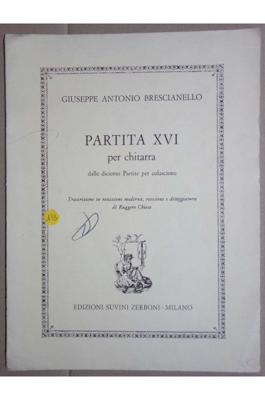 Partita XVI per chitarra, dalle diciotto Partite per colascione - G. A. Brescianello - Partition Guitare -