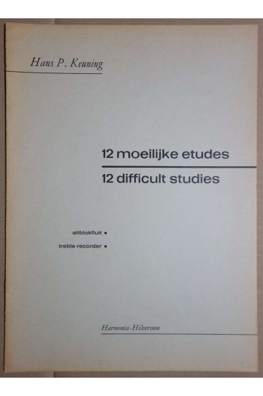 HARMONIA - 12 DIFFICULT STUDIES - FLUTE A BEC -