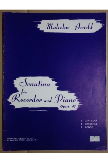Sonatina For Recorder And Piano Op.41. Partitions pour Flûte
