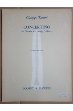 Tartini : Concertino for clarinet and string orchestra - Partition Clarinette et Piano -