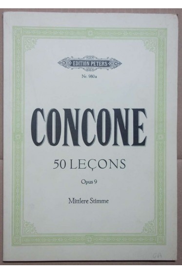 Concone - 50 Leçons de chant pour le médium de la voix, Opus 9 - Mittlere stimme