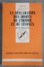 La Déclaration des droits de l'homme et du citoyen, 26 août 1789 - J. Morange - Puf -