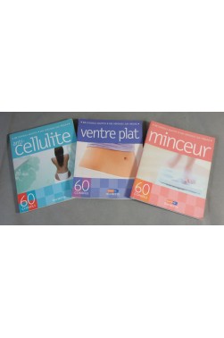 Lot 3 livres Hachette Collection 60 conseils. Minceur + Ventre plat + Anti-cellulite