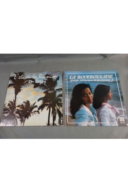 L'île de la Réunion en Ségas Vol.1 + La Bourbonnaise Groupe Folklorique De La Réunion - 2 Disques LP 12" 33 tours