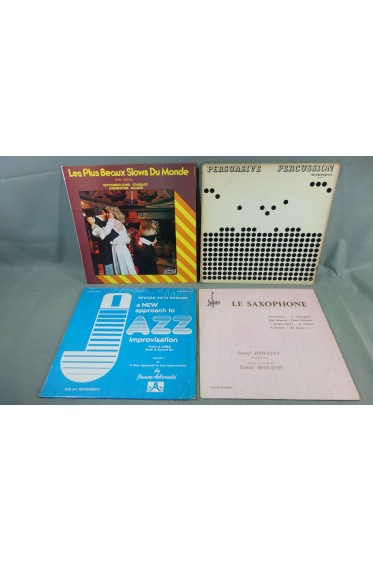 Lot x4 LP 12" Le Saxophone Daniel Deffayet - Phil Green - Jazz Improvisation - Persuasive Percussion