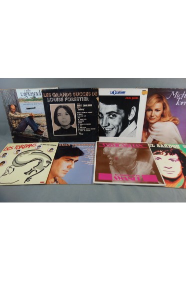 Lot x8 Disques LP 12" Louise FORESTIER - Les Forbans - VARTAN - Torr - CHAMFORT - Sardou - DISTEL - Vigneault