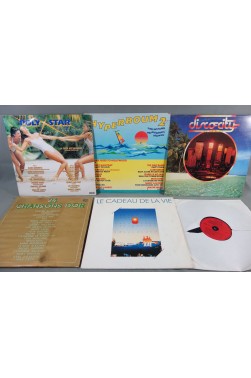 Lot x8 Disques LP 12" 24 chansons d'or - Le Cadeau de la vie 1990 - PolyStar 7 - Hyperboum 2 - Discocity - Forum