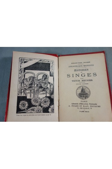 Histoires de singes - Victor Meunier - Ed. Picard et Kann - 4 gravures