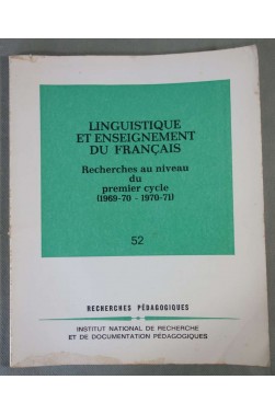 Linguistique et enseignement du Français, recherches au niveau du 1er cycle