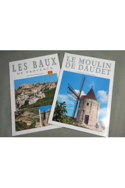 Lot 2 plaquettes illustrées - les BAUX de Provence + Le moulin de Daudet - PEC