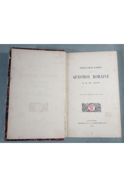 1860 - Préliminaires de la question romaine par M. Ed. ABOUT - Londres, Trubner