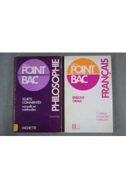 Lot Point Bac: Philosophie, Sujets commentés + Français, épreuve orale - Hachette, 1983 et 1986 -